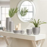 Brava Silver Spun 14.5h" Textured Ceramic Vase