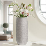 Brava Silver Spun 14.5h" Textured Ceramic Vase
