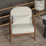 Fani Accent Chair - White Boucle/Walnut