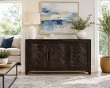 DARK CHEVRON 3 DOOR ACCENT CABINET