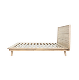 Close-up of Gia King Bed headboard with premium upholstery detailing