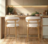 Milo Counter Stools - Seville Flax Fabric