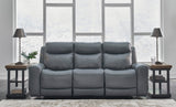 Dunwell Dual Power Reclining Sofa - Steel