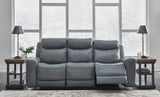 Dunwell Dual Power Reclining Sofa - Steel