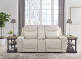 Dunwell Dual Power Reclining Loveseat - Coconut