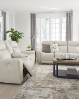 Dunwell Dual Power Reclining Loveseat - Coconut
