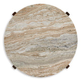 Top view of Asmara round cocktail table with smooth circular design
