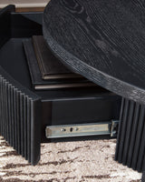 Top view of Black Buck coffee table showing clean design and structure
