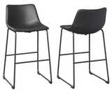 Camlyn Upholstered Bar Stool- Black