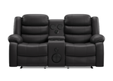 Krypton Manual Reclining Loveseat w/ Bluetooth Speaker and LED Lighting