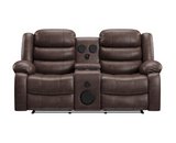 Krypton Manual Reclining Loveseat w/ Bluetooth Speaker and LED Lighting