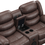 Krypton Manual Reclining Loveseat w/ Bluetooth Speaker and LED Lighting