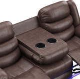 Krypton Manual Reclining Sofa with drop down table and LED Lighting