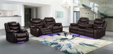 Krypton Manual Reclining Sofa with drop down table and LED Lighting