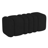 Modern Regal large ottoman in black bouclé angle view