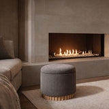 Sadie Round Storage Ottoman- Charcoal