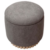 Sadie Round Storage Ottoman- Charcoal
