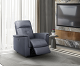Modern living room with VICTOR blue grey power glider recliner