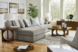 Ash fabric Wren sectional in living room