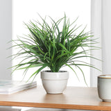Grass Potted Faux Plant - Dark Green