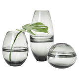 Saturn Ring 14"h Glass Bullet Vase - Smoke