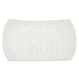 Clara Embossed Mandala White Ceramic 8x14.5" Platter