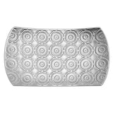 Clara Embossed Mandala Silver Ceramic 8x14.5" Platter