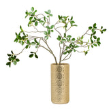 Clara Embossed Mandala Gold Ceramic 9.5h" Vase