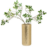Clara Embossed Mandala Gold Ceramic 11.5h" Vase