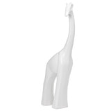 Modern Giraffe 10h" Ceramic Decor Sculpture - White