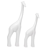 Modern Giraffe 10h" Ceramic Decor Sculpture - White