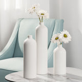 Komi 14h" Ceramic Bottle Vase - White