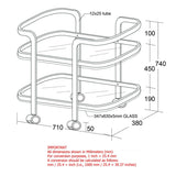 Zedd 2-Tier Bar Cart in Gold
