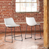 CAMLYN Upholstered Counter stool - White