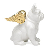 GOLD WINGED ANGELIC BULLDOG 7.5H" CERAMIC DECOR SCULPTURE