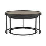 Weathered Elm 2-Piece Round Nesting Coffee Tables