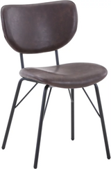 OWEN CONTEMPORARY UPHOLSTERED DINING CHAIR - DARK BROWN