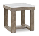 Close-up of Alaska square end table craftsmanship and material texture