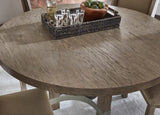 Side view of Franco 5pcs dining set with brown upholstered chairs at Couch9 Calgary