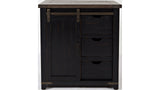 BARN DOOR ACCENT CABINET - VINTAGE BLACK