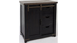 BARN DOOR ACCENT CABINET - VINTAGE BLACK