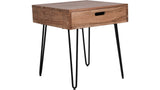 Side view of Rollins end table with drawer showing sleek design