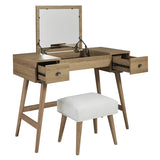 Thadamere bedroom vanity with stool for Calgary interior design and decor