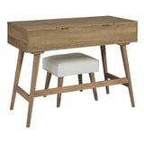 Thadamere vanity table with stool for Airdrie bedroom furniture