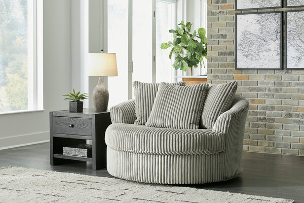 Larco Oversized Swivel Accent Chair - Fog