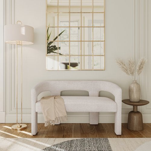 GWEN UPHOLSTERED ACCENT BENCH - NATURAL