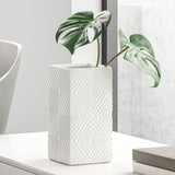 Radiance Ceramic Cube 7.75h" Vase - White