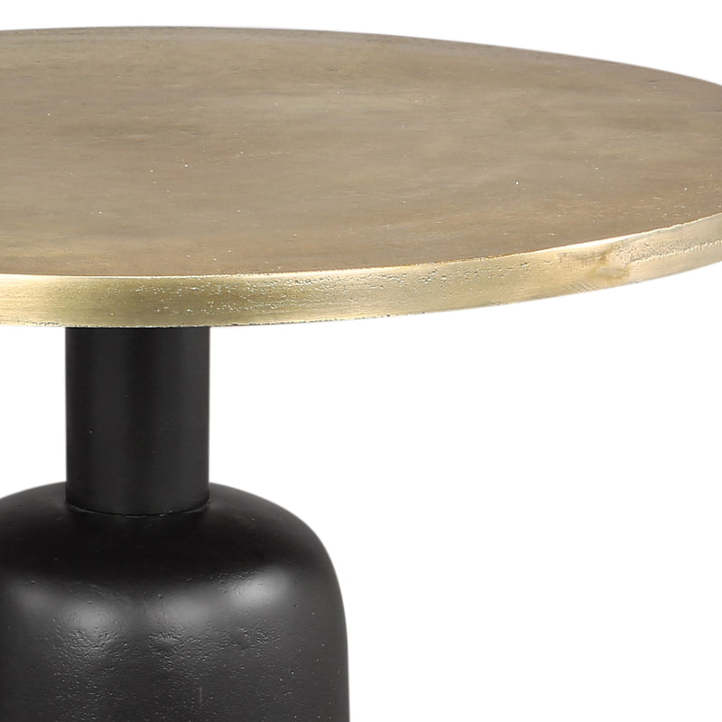 Adi 2pc Round Coffee Table Set - Antique Gold/Black