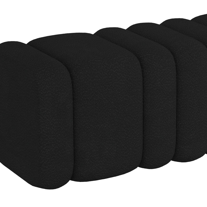 Regal large Ottoman - Black Boucle