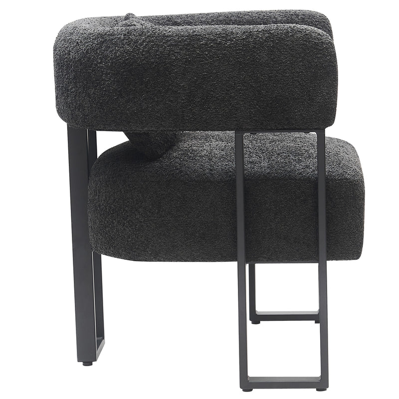 Scarlet Accent Chair - Charcoal Boucle/Black